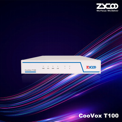 T100 Hệ thống điện thoại IPPBX với giao diện tương tự Hệ thống điện thoại doanh nghiệp 2 cổng VoIP HỖ TRỢ Trung kế SIP/IMS không giới hạn